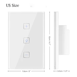 Умный светильник Плавная Диммер, США/ЕС Стандартный в настенный сенсорный выключатель Управление WiFi светильник переключатель работы с Alexa Google Assistant IFTTT - Цвет: US Standard