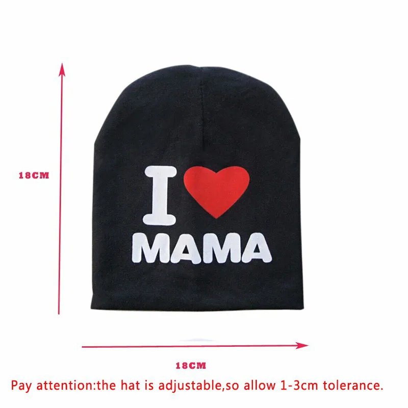 IPC Детские Зимние теплые вязаные шапки для девочек и мальчиков, 1 предмет, с надписью «I LOVE PAPA, MAMA, DAD, MOM», регулируемая От 1 до 3 лет шапка для новорожденных