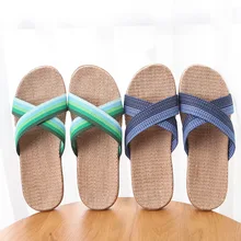 HRFEER/; летние мужские тапочки; льняные домашние тапочки; легкие бесшумные домашние тапочки с поперечным Ремешком; мужские сандалии; большие размеры