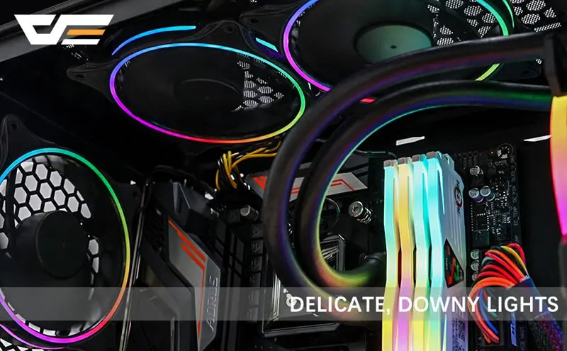 darkFlash RGB Case Fan 120mm 3P-5v Aura Sync PC Cases CPU Cooler Cooling Fans Addressable Quiet Remote LED Computer Case Fan