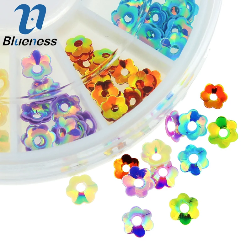 

Top Nail 6 Color Beauty Floral Wheel Decorations Nail Art 3D Flowers Studs Supplies For Nails ZP209
