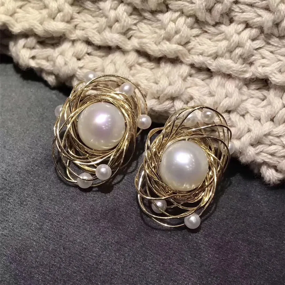 

fine jewelry factory wholesale SGARIT brand fashion 14k gold wrap natural yellow Pearl gemstone tassel earring hand made jewelry