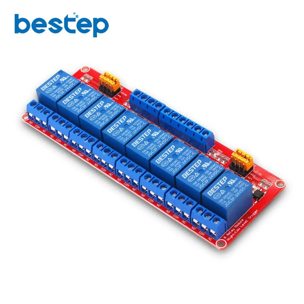 

1PCS 8 Channel 24V Relay Module 8-Channel Module High and Low Trigger Red Board