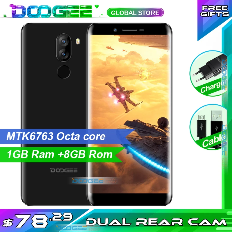 Быстрая доставка на Новый год DOOGEE X60L смартфон 3300 мАч MTK6737V 2 ГБ 16 Android 7 0 5 дюйма 13 МП +