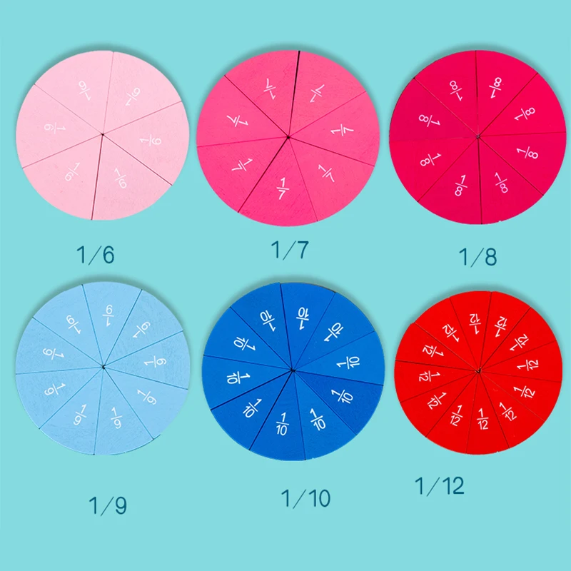 Дошкольное круговое математическое деление фракционной доски учебное оборудование Монтессори образование математическая игрушка Детский обучающий инструмент игрушка