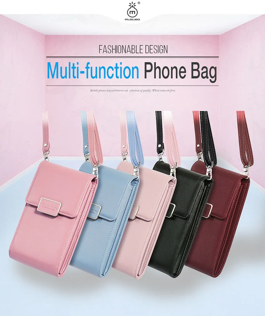 Mini Women Shoulder Bag Wallet Card Slot Phone Bag Fashion Leather Messenger Bags Lady Girls Small Cross Body Bag Handbag Pouch (1)