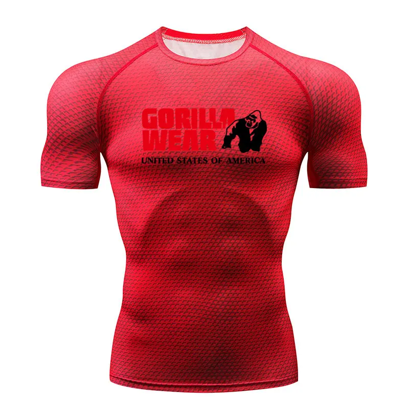 Футболка с 3D принтом, компрессионные колготки для мужчин, футболка для фитнеса и бега, дышащая Спортивная Рашгард с длинным рукавом, одежда для велоспорта