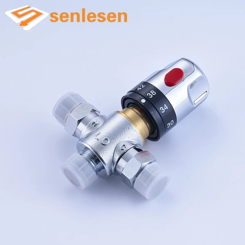 

Free Shipping Chrome Water Mixer Thermostatic Valve Temperature Mixing Valve for Solar Water Heater Valve