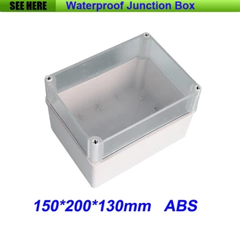 

Free Shipping Good Quality ABS Material Transparent Cover IP66 waterproof cable box 150*200*130mm