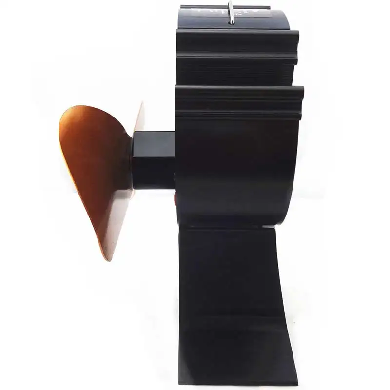 VODA дизайн 2 лопастей Тепловая плита вентилятор для дерева/горелка бревна/камин-экологичный(золото) 140x80 мм
