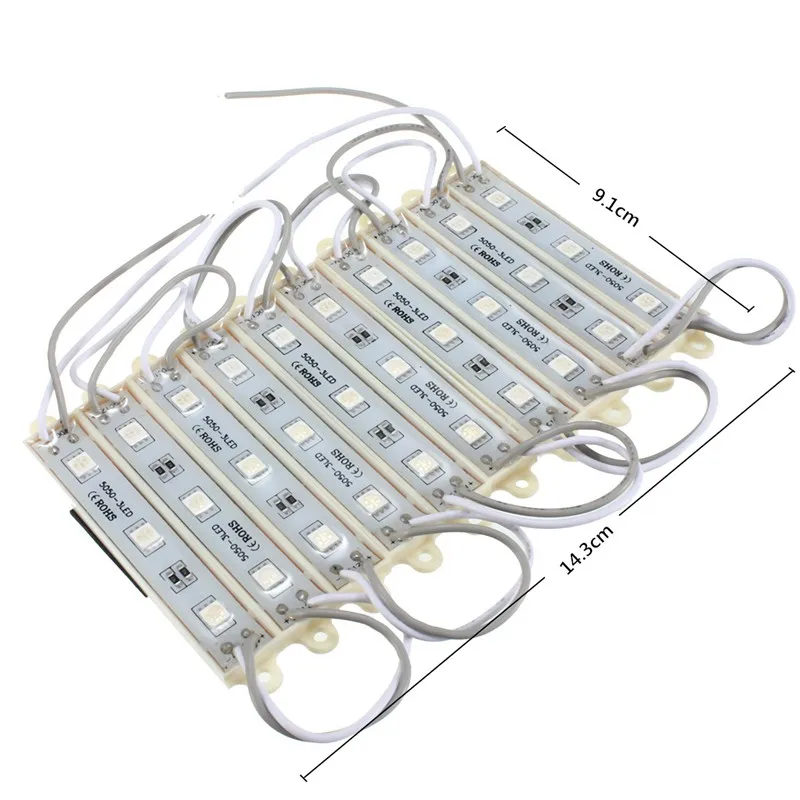 10 шт./лот 30 светодиодный DC12V 5050 SMD светодиодный модуль полосы строка светильник Multi-Цвета открытый Водонепроницаемый светильник полосы IP68 - Цвет: POA530731