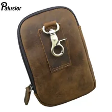 Мужская поясная сумка в стиле ретро из натуральной кожи Crazy Horse, Воловья кожа, кошелек с отделением для наличных денег, чехол-кобура, чехол для мобильного телефона, кошелек с петлей на поясе, обруч