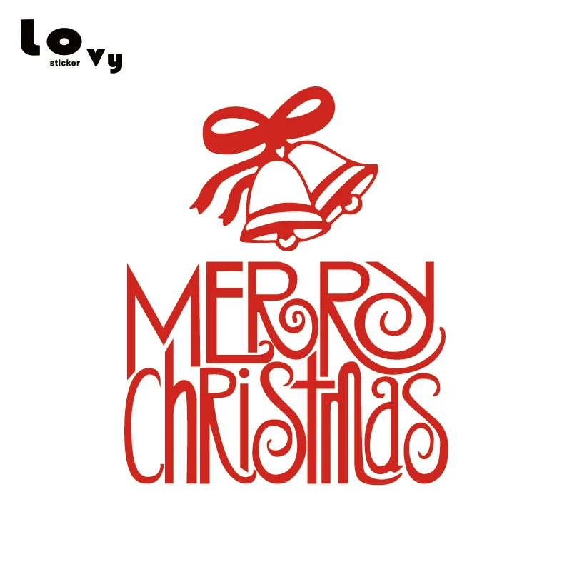

Merry Christmas Jingle Bells Ornaments Holidays Vinyl Wall Sticker/Decal Home Decor