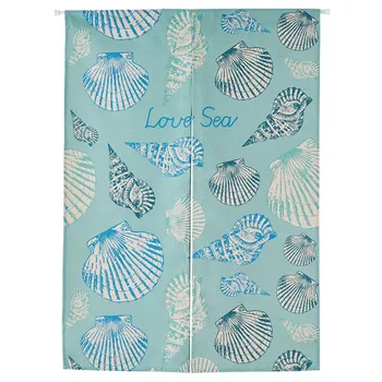 

Starfish Conch and Fruit Pattern Curtain Thickened Cotton Half Curtain Coffee Short Curtain for Window Kitchen Cabinet Door
