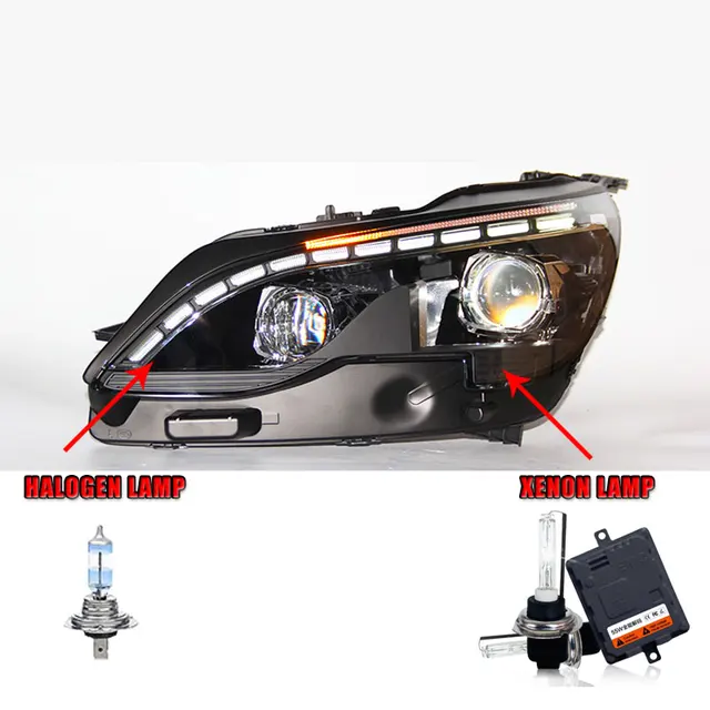 2Pcs LED Headlights For Peugeot 3008 2017 led car lights Angel eyes