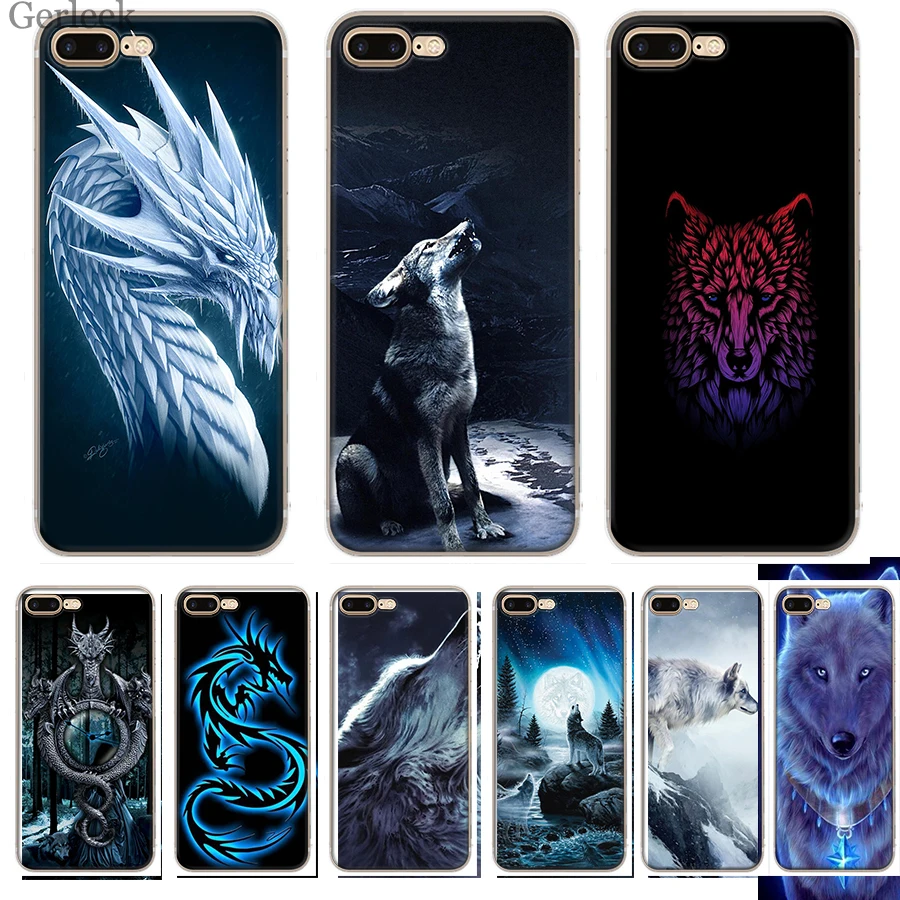 Phone Case Cover Wolf Dragon Animals 1 for iPhone 11 Pro X XR XS Max 6 6s 7 8 Plus 5 5s SE Cases | Мобильные телефоны и
