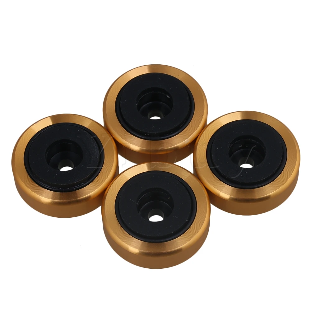 

Yibuy 4Piece Anti Vibration CD Player Speaker Isolation Feet Pad 3CM Dia Gold