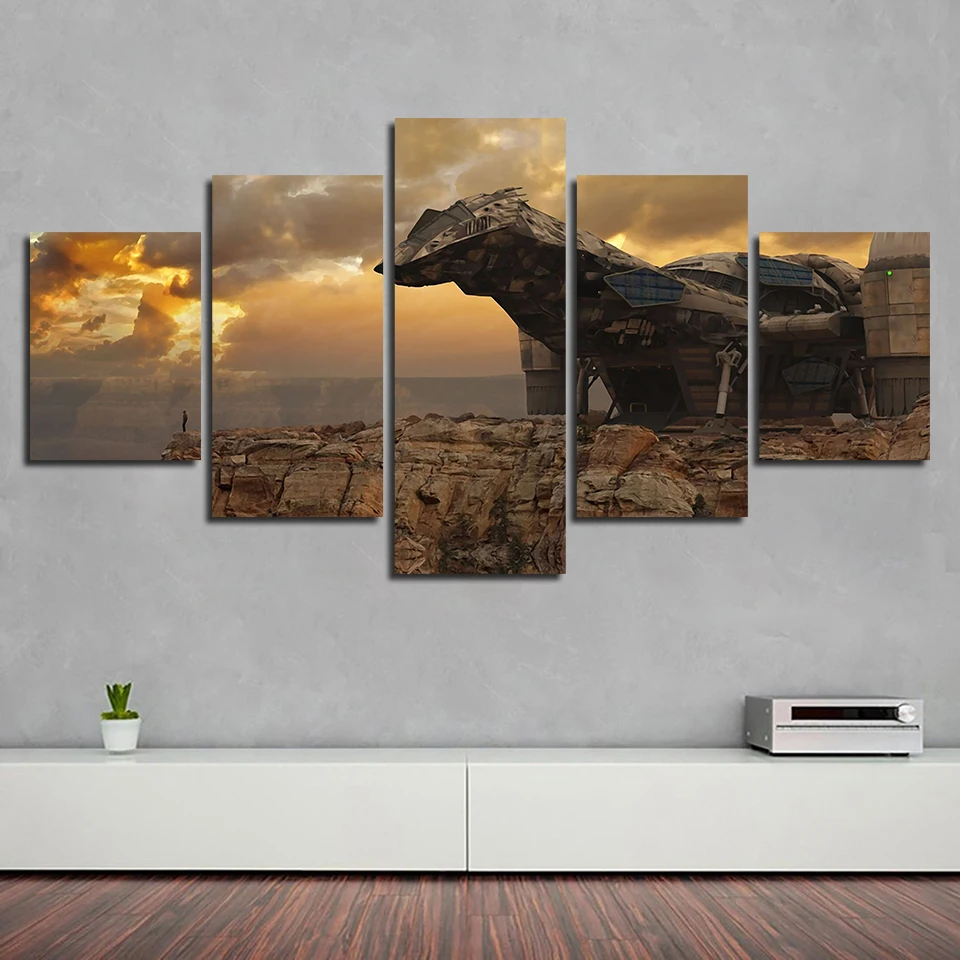 

Canvas Printed Pictures Modular Wall Art Framework 5 Pieces Firefly Serenity Painting Abstract Movie Poster Living Room Decor