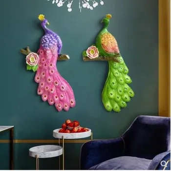 

American country simulation animal bird, peacock crafts, wall decorations, beautiful birds