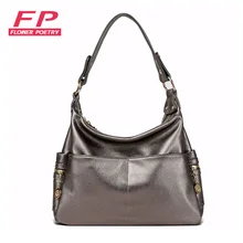 2016 Fashion Ladies Hobo Women Handbag Shoulder Bags Messenger Bags PU Leather champagne Hobos Bolsa Feminina Large Capacity