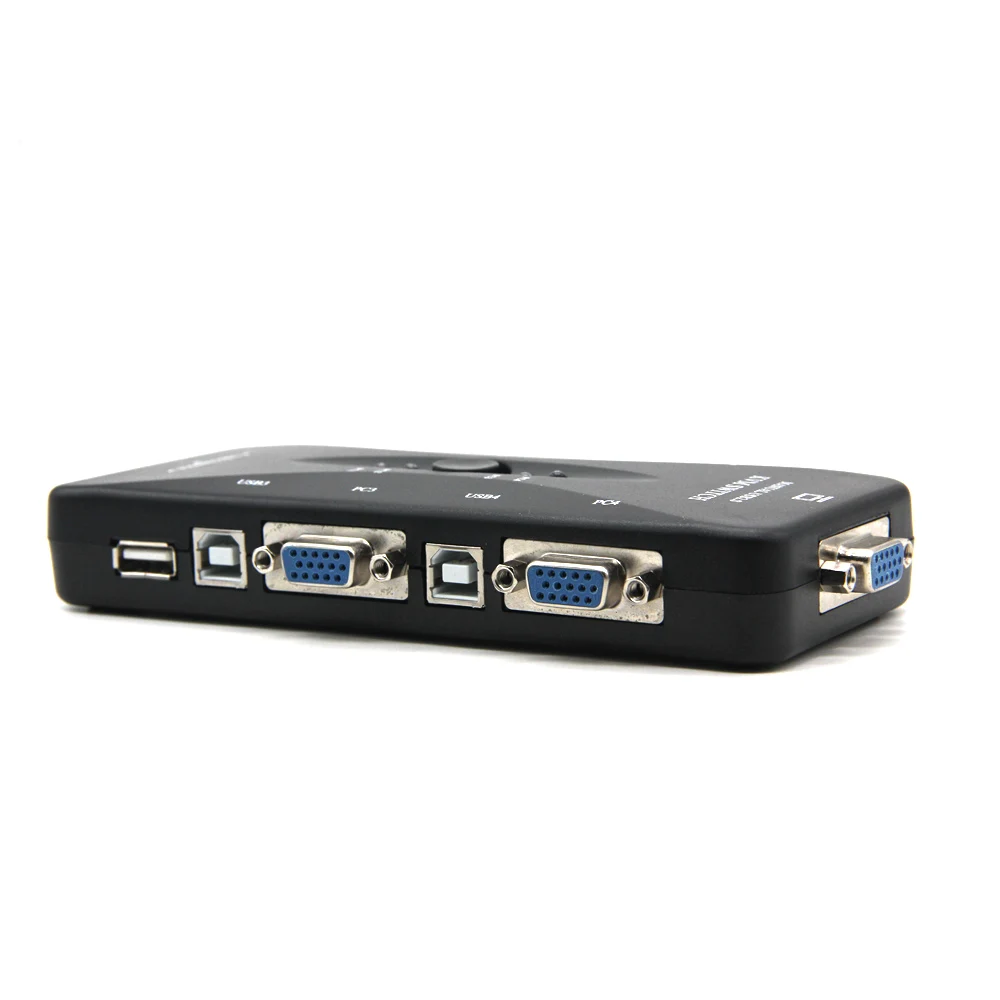 Высокое качество 4 порта USB2.0 KVM Переключатель Селектор VGA печать автоматический переключатель Moniter Box VGA сплиттер KVM переключатель