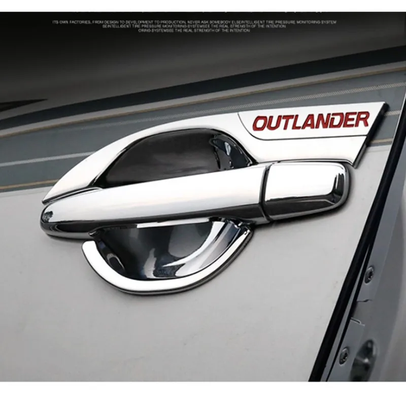 

car styling Chrome Handle cover exterior outside outer door cup bowl accessories moulding trim for2016-2018 Mitsubishi Outlander