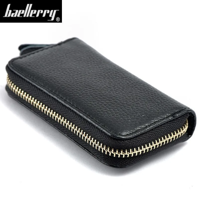

New Cowhide Leather Zipper Purse Bag Women Car Key Wallets Keys Case Multifunction Housekeeper Holders Men Key Bags 6 Key Rings