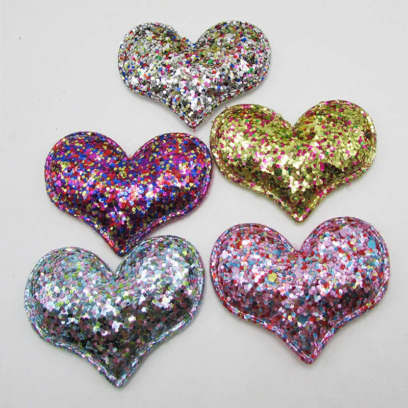 

Non Woven Patches Glitter Felt Appliques 12 Pcs DIY Craft Clothes Sewing Supplies Bling Heart Hair Bow Center DIY Craft Supplies