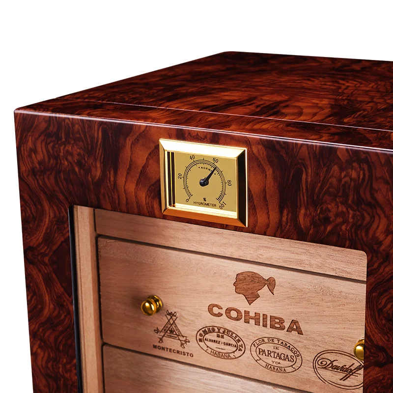 CIGARLOONG 3 Layers Cigar Humidor Box cedar Wood Lined Hygrometer Smoking Cigar Accessories Gifts CA-0412