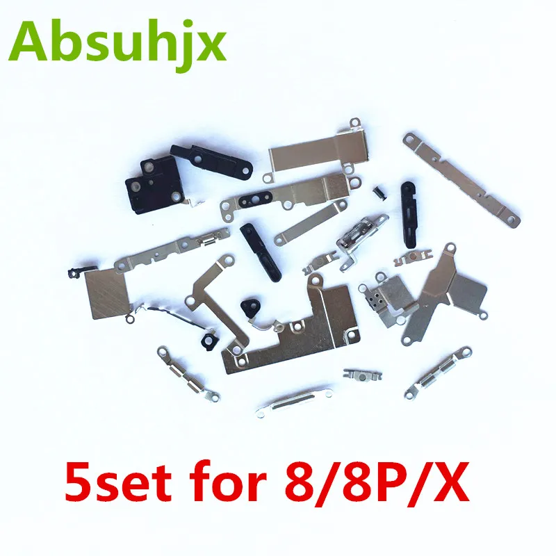

Absuhjx 5Set Full Metal Set for iPhone 7 8 Plus X Inner Bracket Small Parts Shield Inside Plate Kits Complet Accessories