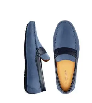 Xiaomi/модные повседневные мужские замшевые мокасины; удобные и дышащие замшевые кожаные туфли - Цвет: blue 41