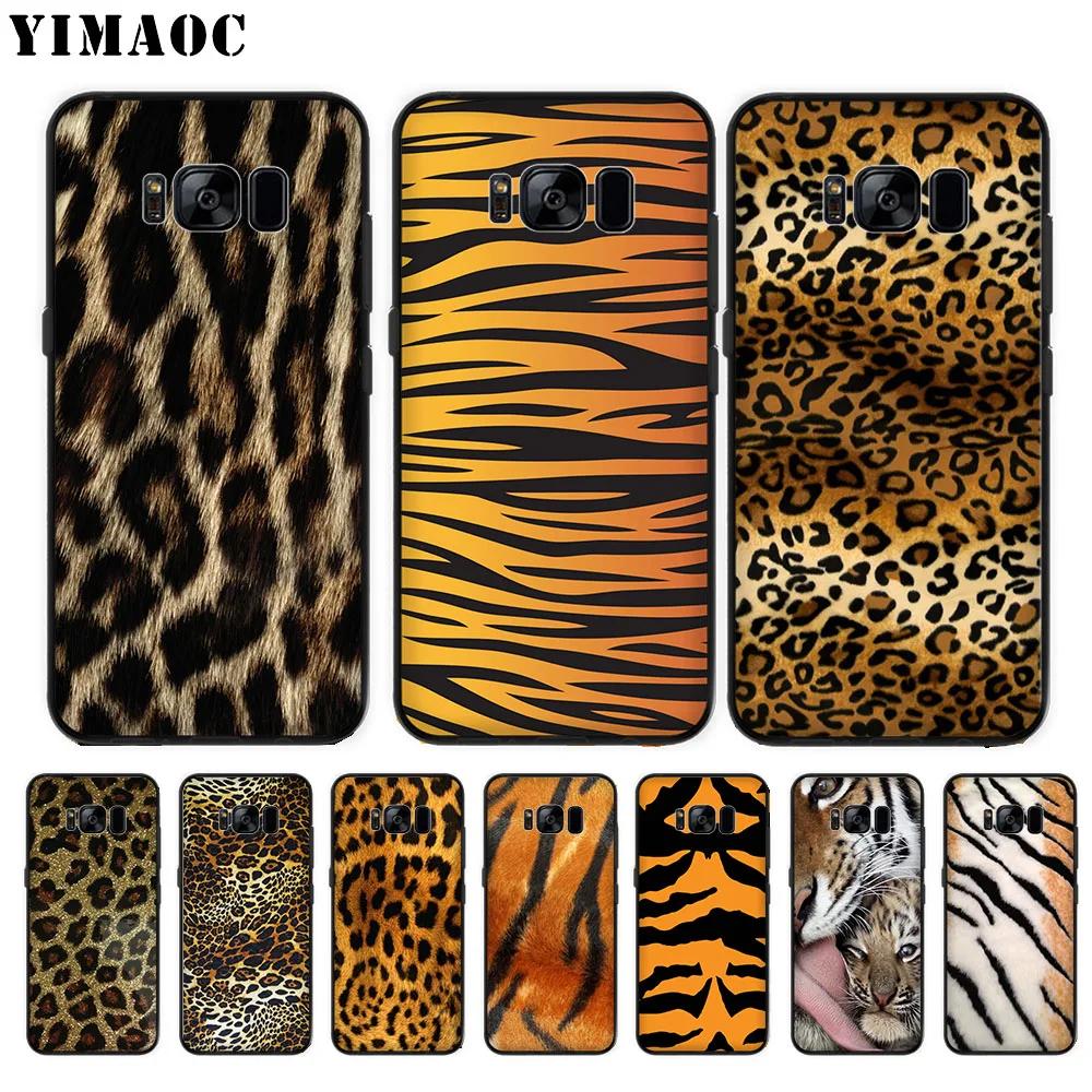 

YIMAOC fashion leopard tiger fur Soft Case for Samsung Galaxy S10 Plus S10e S6 S7 Edge S8 S9 Plus J6 M10 M20 M30