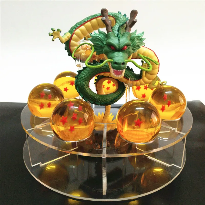 Dragon ball Z фигурка Shenron Shenlong Dragon ball фигурки дракона+ 7 хрустальных Драконовых шаров 4,2 см+ 1 полка brinquedos