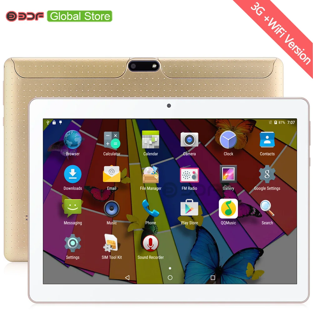 10 Inch Original 3G Phone Call Android 6.0 Quad Core Tablet pc Android 2GB RAM 16GB ROM WiFi FM Bluetooth 2G+16G Tablets Pc