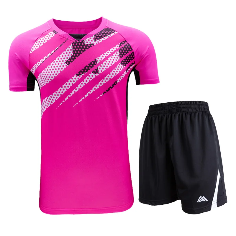 Костюм для бадминтона, мужской костюм для бадминтона с короткими рукавами+ шорты, теннисные рубашки, быстросохнущая одежда для настольного тенниса