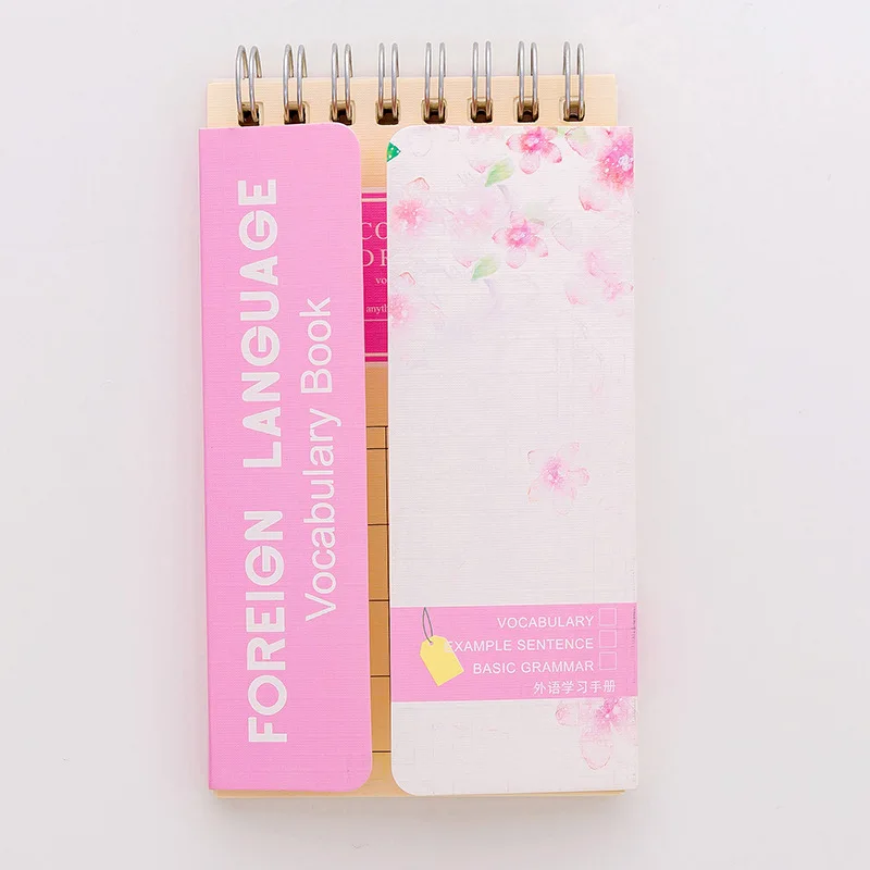 Корейский Розовый Сакура иностранный язык слова кабинет карта памяти Pad Карманный Tab индекс креативный список проверки офисные аксессуары Flashcard - Цвет: Sakura Bloom