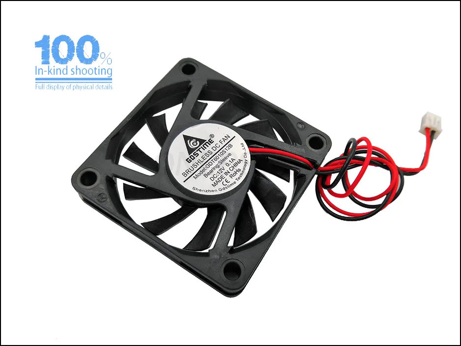 6010 Brushless Fan DC12V 6cm 60mm 60X60X10mm Fan 2Pin Small Power Supply Cooling Fan Length 250mm 8