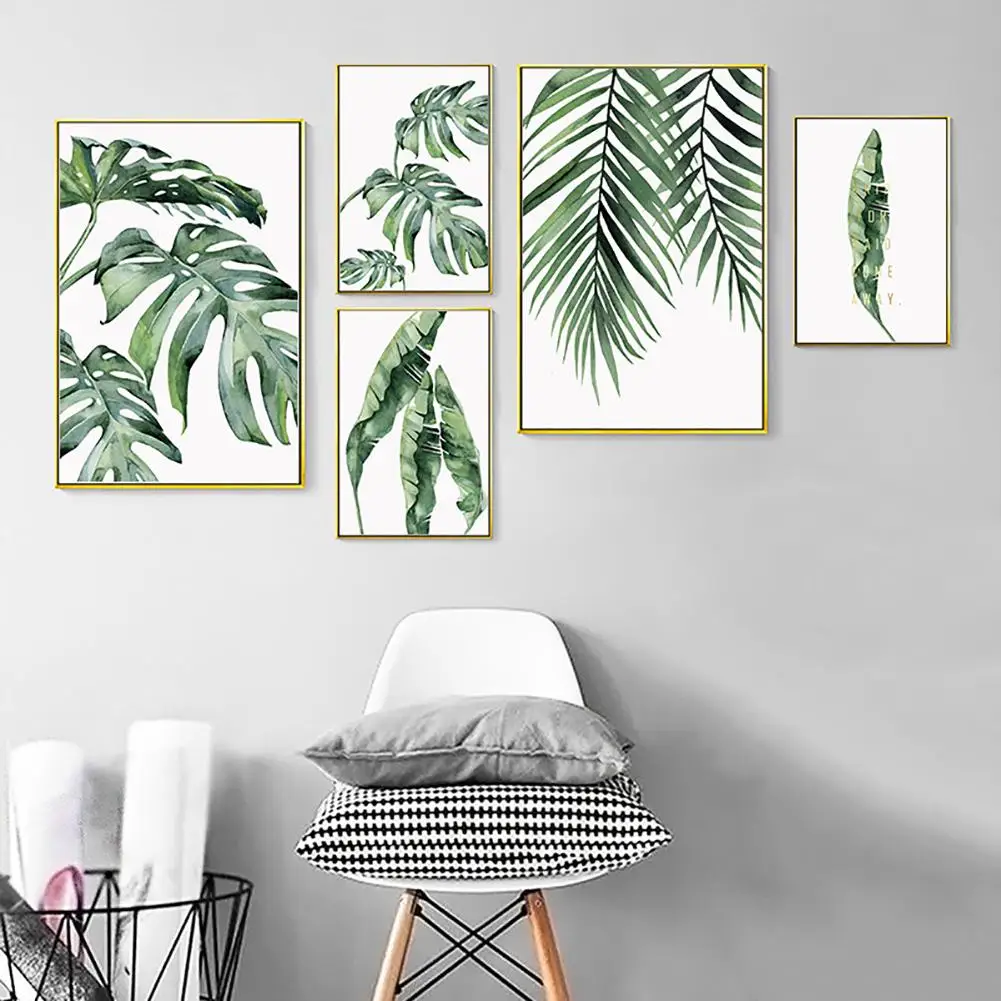 

Nordic Canvas Painting Modern Prints Plant Leaf Art Posters Prints Green Art Wall Pictures Living Room Unframed Poster