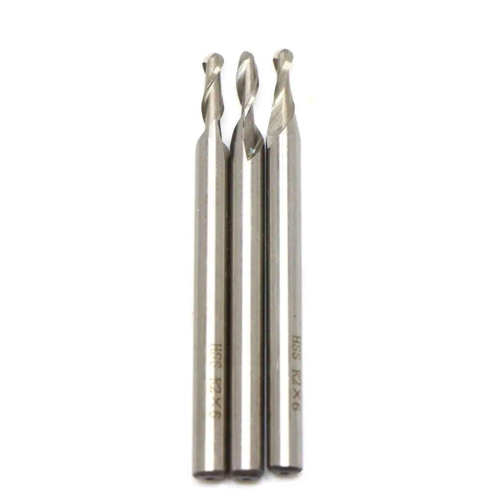 3pcs Radius 1.5mm HSS 2 Flute Ball Nose End Milling Lathe ...