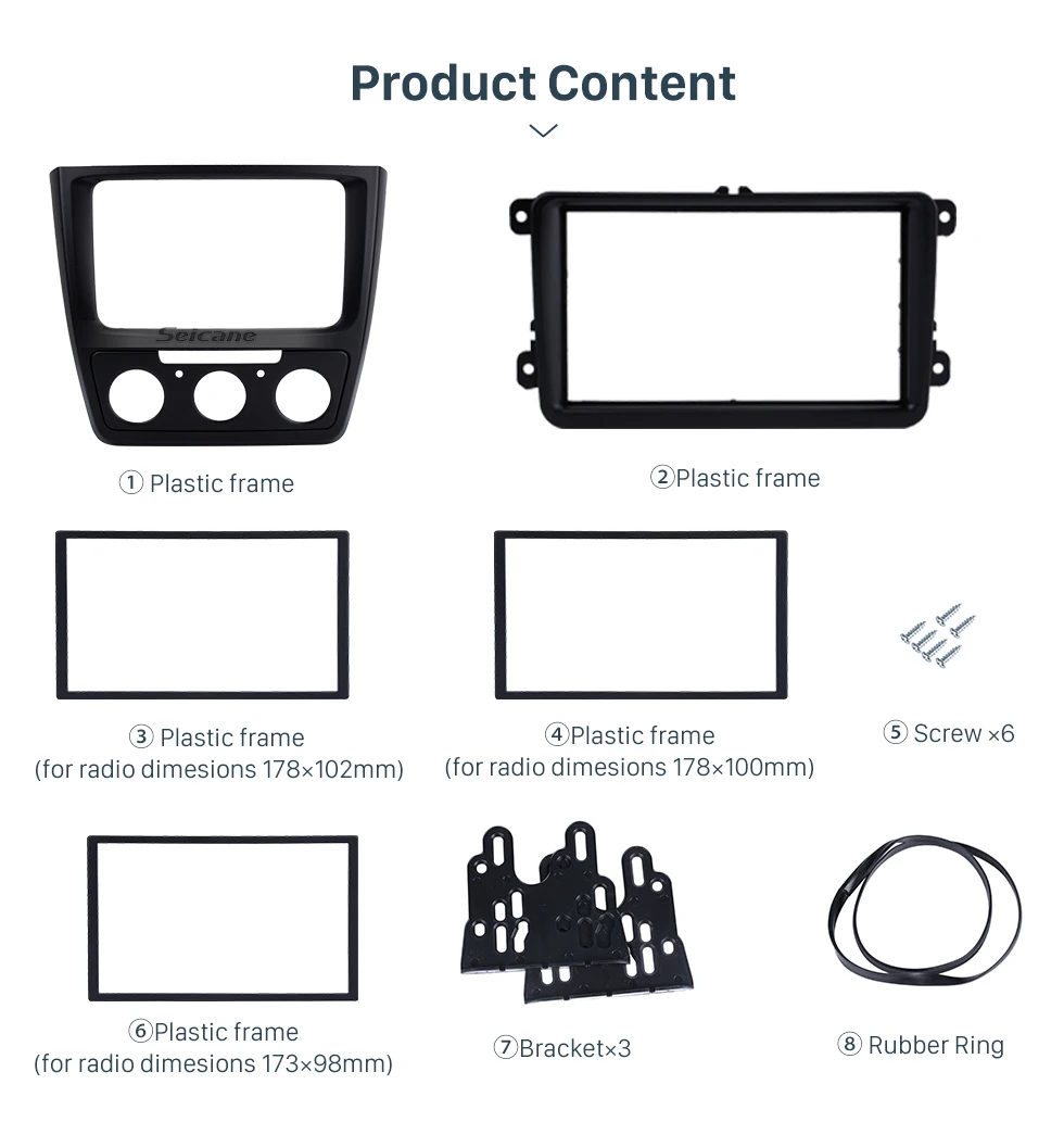 Seicane OEM 2 Din Автомобильная стереофоническая рамка для Skoda Yeti 173*98 178*100 178*102 мм радио Панель приборная панель комплект для крепления