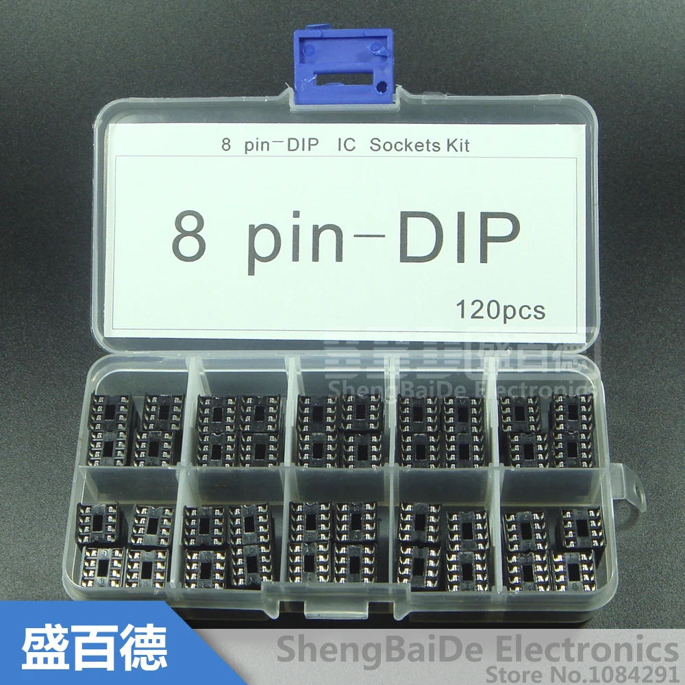 120pcs/set 8 pins DIP IC Sockets Adaptor Solder Type Socket Kit