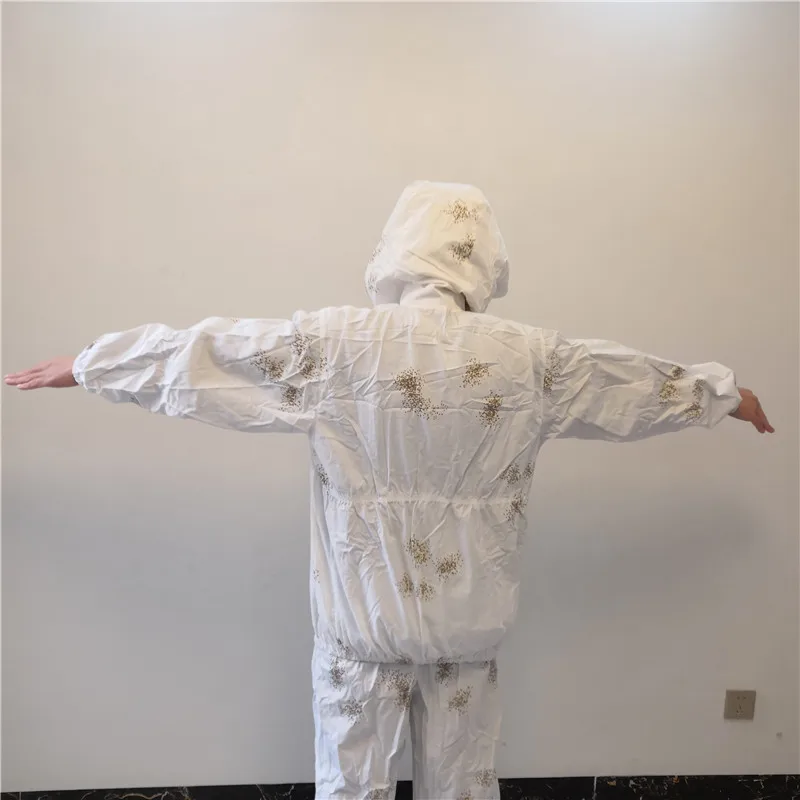 Куртка в стиле белоснежного камуфляжа, костюмы для охоты, 3D бионический цвет, полиэстер и хлопок, одежда для охоты, лыжный костюм