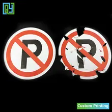 30 adet Dia.100mm Ücretsiz kargo kırılgan kağıt etiketleri hiçbir park işareti arabalar için Yıkıcı etiketler logosu ile HIÇBIR PARK etiketleri