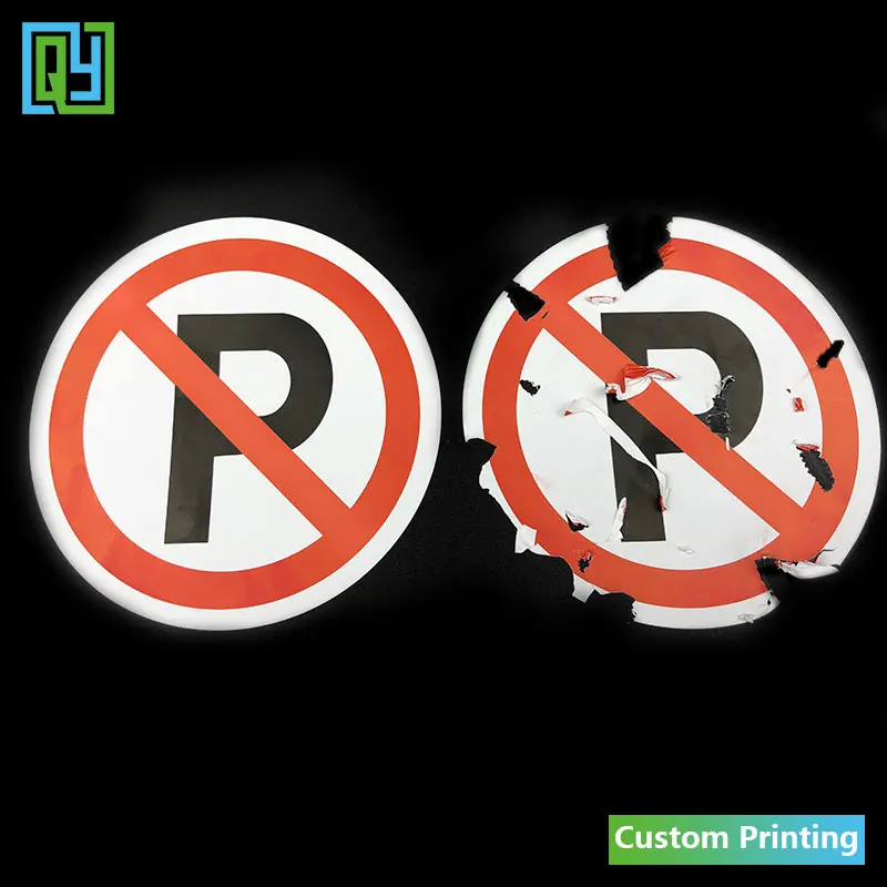 

30pcs Dia.100mm Free shipping fragile paper stickers no parking sign for cars Destructible labels with logo of NO PARKING labels