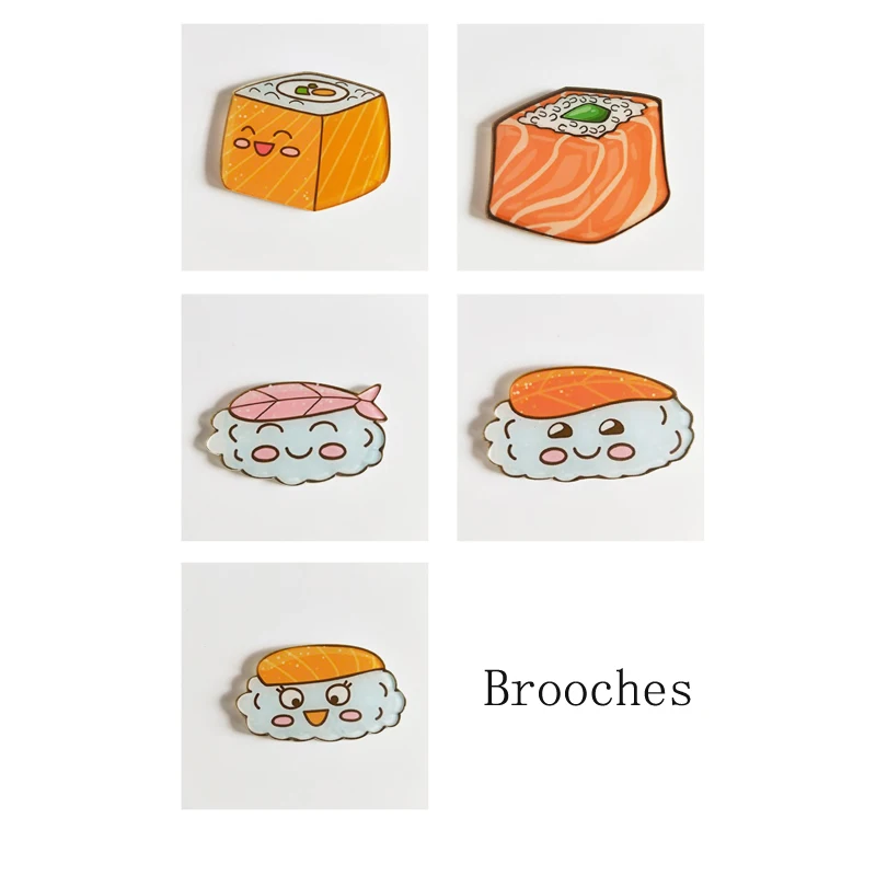 

1 PC Cartoon Acrylic Brooches Cute Sushi Brooch Backpack Student Clothes Brooches Pins Bag Decor Brooch Badge