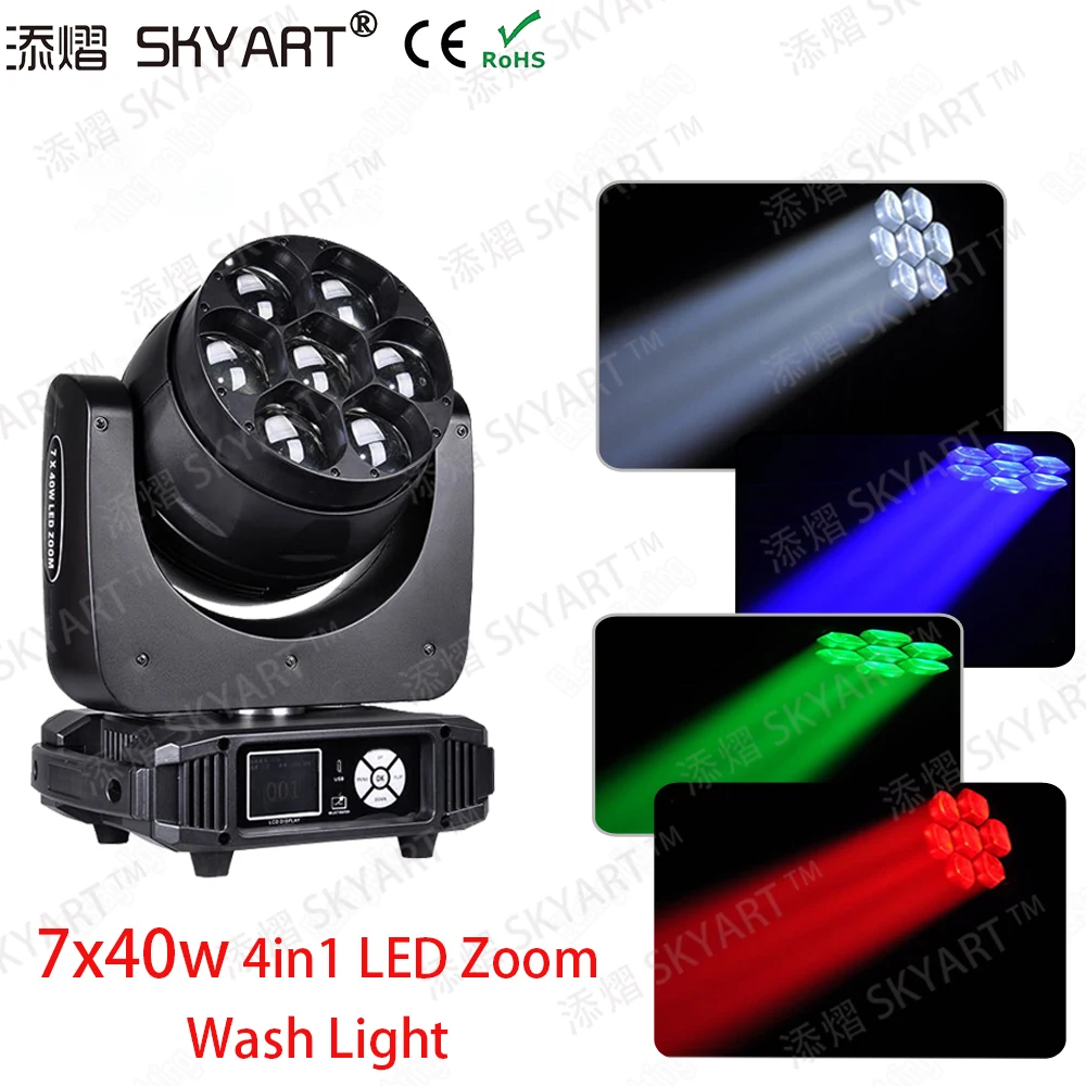 

China dj equipment mac aura rgbw 4in1 7x40w moving head light stage light
