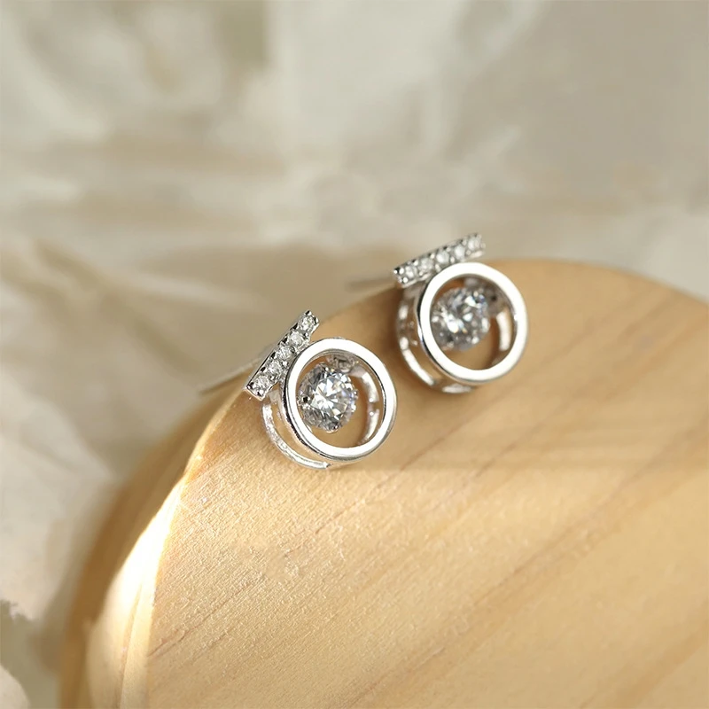 

Smart Cirle Elegant Creative Simple 925 Sterling Silver Temperament Personality Trendy Female Stud Earrings SEA137