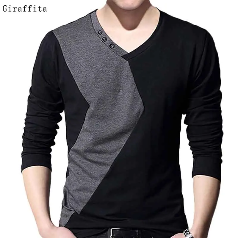 Hot Sale font b Men s b font Slim Fit Stitching T font b Shirt b