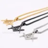 Stainless Steel Masonic Symbol Pentagram religion Jewelry Men's Rolo CHAIN necklace 4