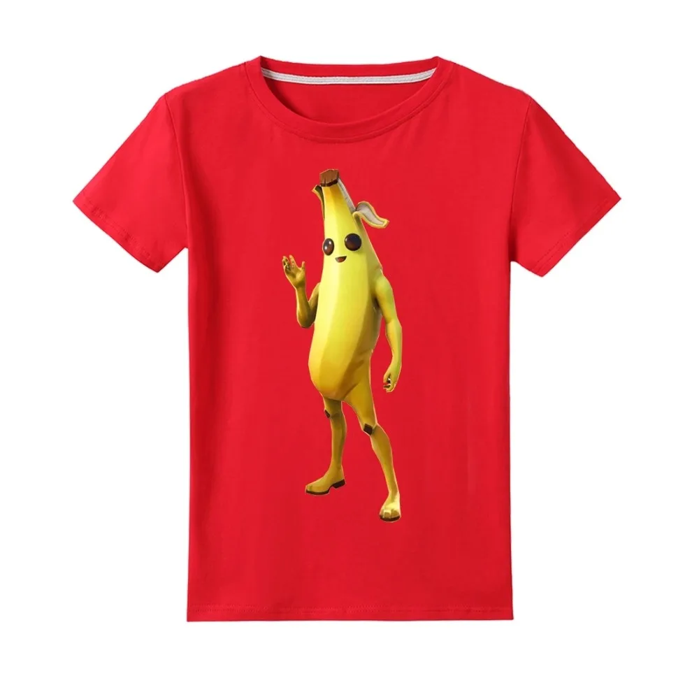 

ZSQH Game Battle Royale Peely T-shirt 12 Color Children Costumes Girls Fortnited Shirt Fortnight Peely Cosplay Costume For Kids